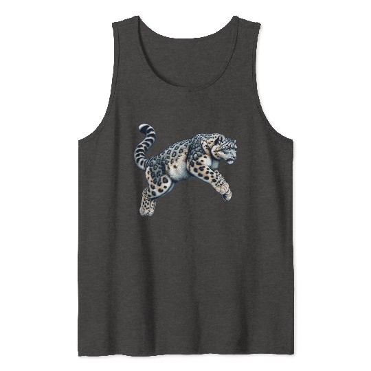 Snow Leopard Leopard White Leopard Tank Tops