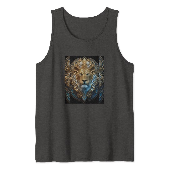 1920s Art Deco lion, gold Tank Tops