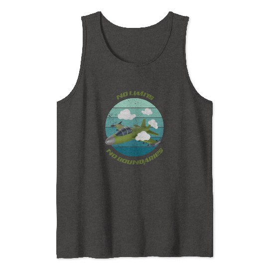 No Limits No Boundaries Jet Design Tank Tops