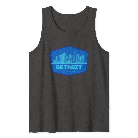 DETROIT SKYLINE BADGE Tank Tops