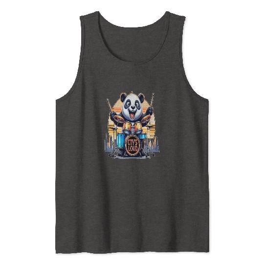 Citys Loud, Urban Beat Panda Drummer Tank Tops