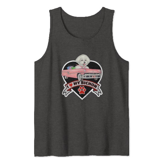 A cute I love my Bichon Frise Dog Tank Tops