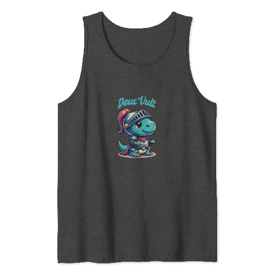 Deus Vult Historical Knight Dragon Tank Tops