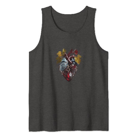 Human heart made with wine grapes vineyard Tank Tops