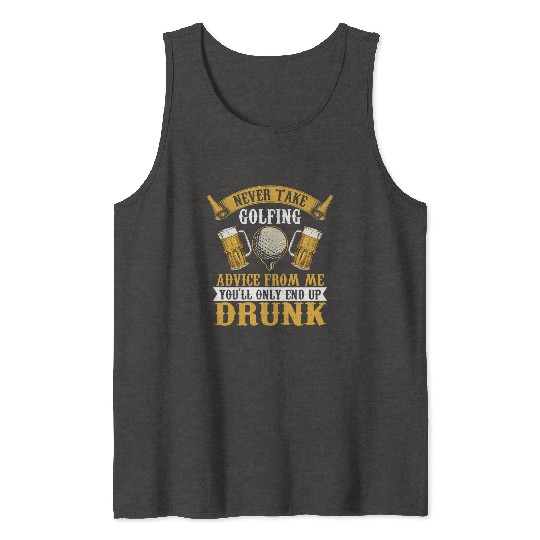 Funny golf beer golfing Tank Tops