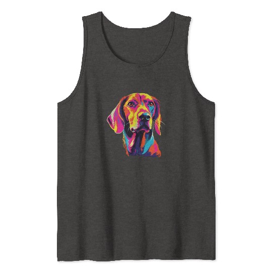 Watercolor Colorful English Foxhound Tank Tops