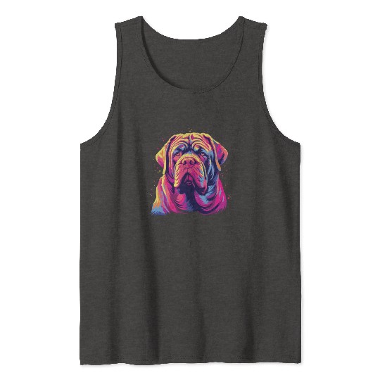 Watercolor Colorful Neapolitan Mastiff Tank Tops
