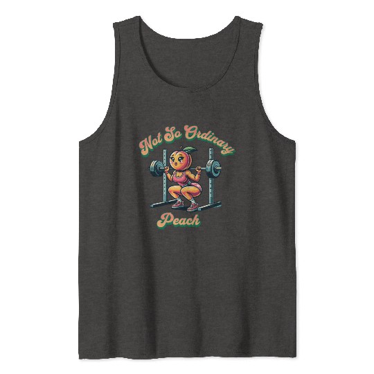 Not So Ordinary Peach Squat Tank Tops. Gym Wear