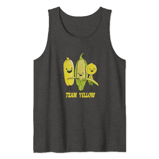 Banana, Corn & Lemon: The Yellow Trio Tank Tops