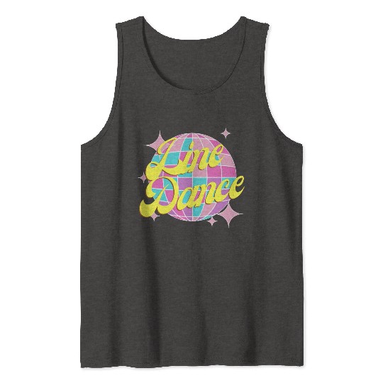 Line dance disco ball in fun neon party colors Tank Tops