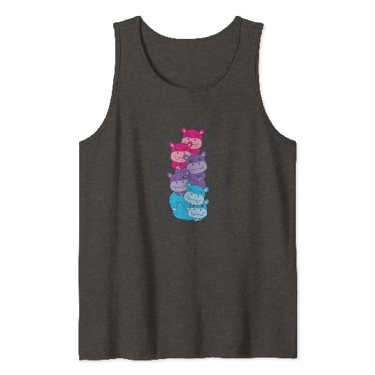 Androgynous Flag Pride Lgbtq Cute Hippo Tank Tops