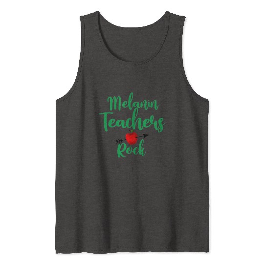melanin teacher rock for light Tank Tops