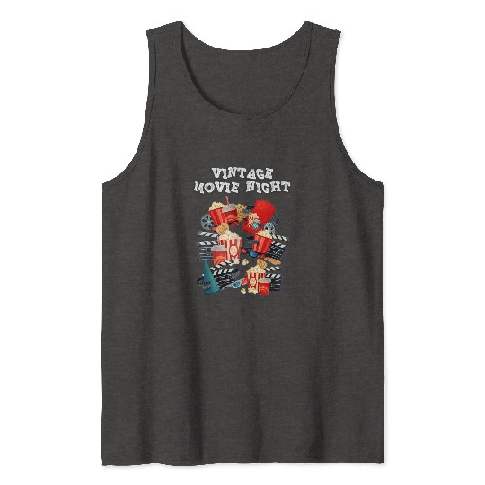 Popcorn Vintage Movie Night Tank Tops