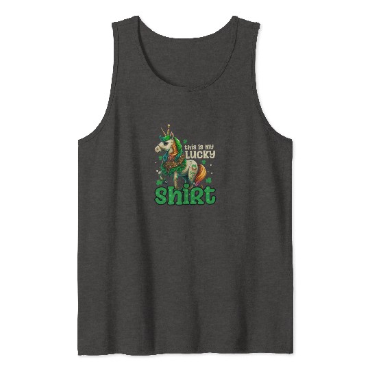 Irish Unicorn St Patricks Lucky Outfit Tank Tops