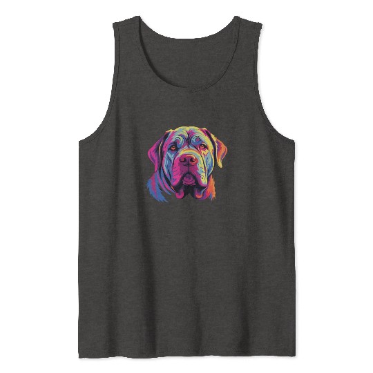 Watercolor Colorful Neapolitan Mastiff Tank Tops