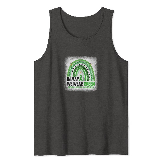 Rainbow Green Mental Health Awareness Tank Tops