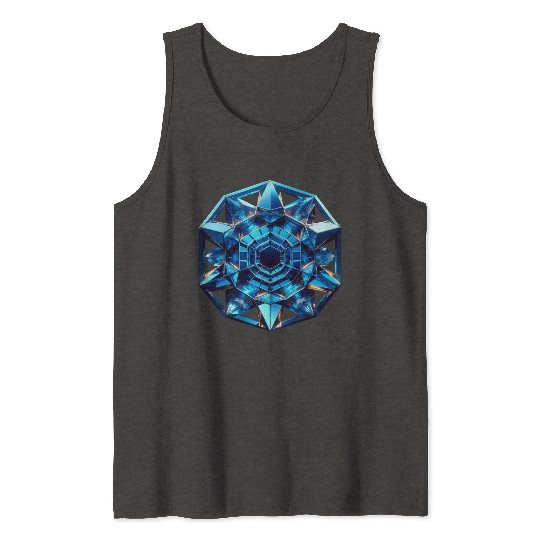 Sapphire Abstract Crystal Tank Tops