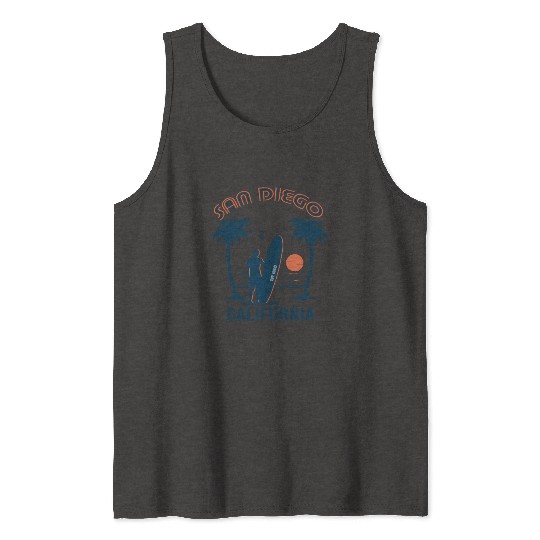 San Diego California Beach Surf Summer Tank Tops