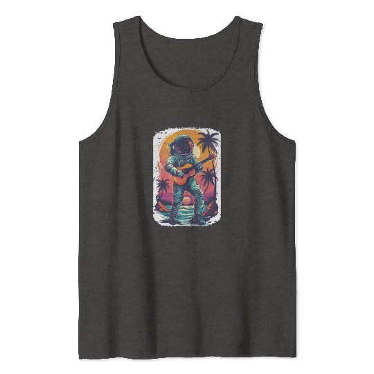 Astronaut Guitar Player Space Music Lover Tank Tops