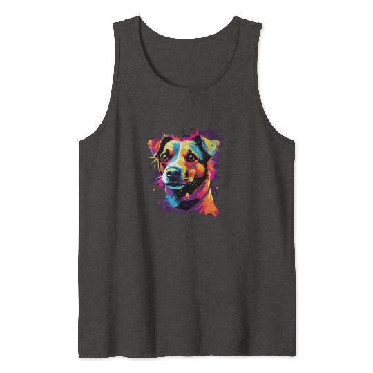 Watercolor Colorful Jack Russell Terrier Tank Tops