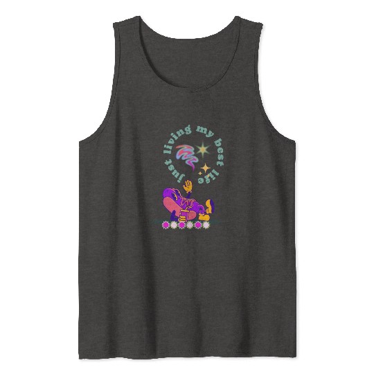 Purple Retro Hotdog Illustration Tank Tops