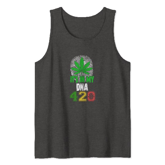 Slapstick 420 Herb In My DNA Weed Marijuana Design Tank Tops