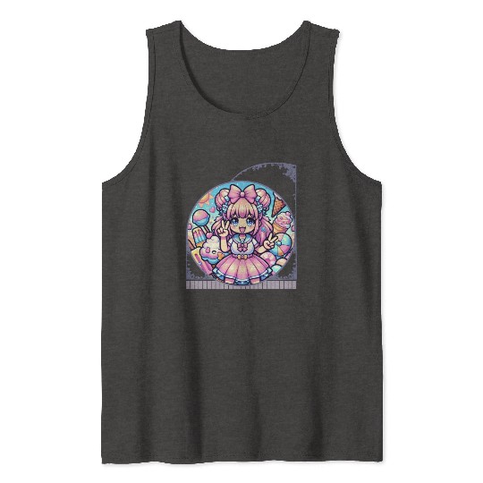 Kawaii Anime Girl's Ice Cream Paradise Sweet Tank Tops