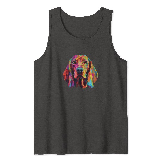 Watercolor Colorful Redbone Coonhound Tank Tops