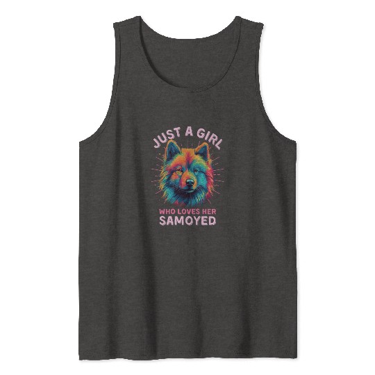 Colorful Samoyed Tank Tops
