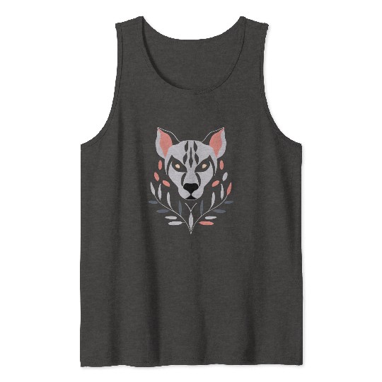 Hyena Symmetrical Design Tank Tops