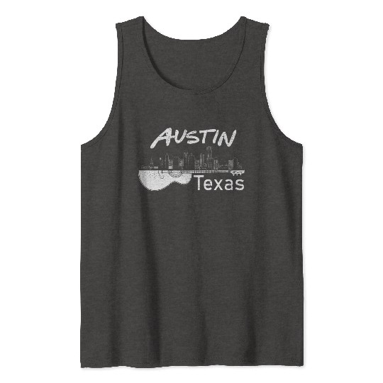 Austin Texas Souvenir Guitar Music Lover Tank Tops