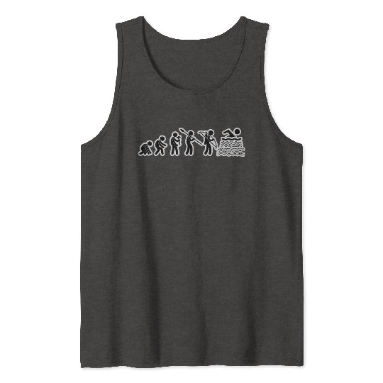 Evolution Swimming Black Grunge Tank Tops