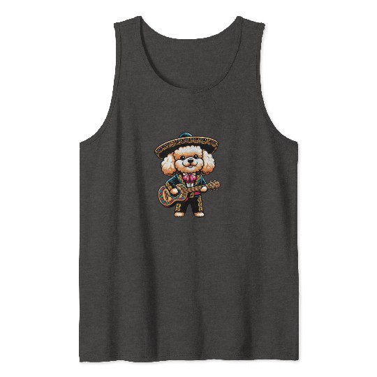 Poodle as Mariachi Guitarist Cinco de Mayo Tank Tops