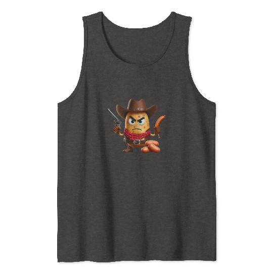 Cowboy potato with sausage gun Tank Tops