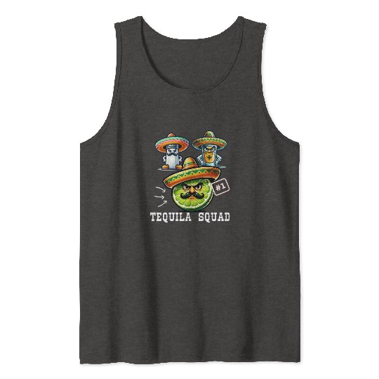 Cinco De Mayo Fiesta Tequila Squad Lime Number One Tank Tops