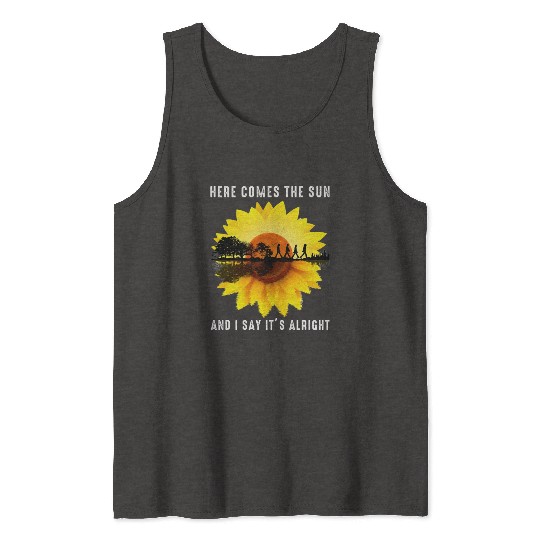 Here Comes The Sun And I Say It's Alright Guitar Tank Tops