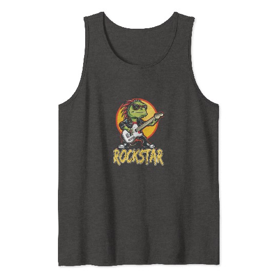 Rockstar Reptile Musician with Electric Guitar Tank Tops