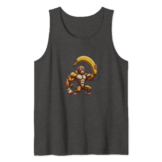 Musclemonkey with giant banana Tank Tops