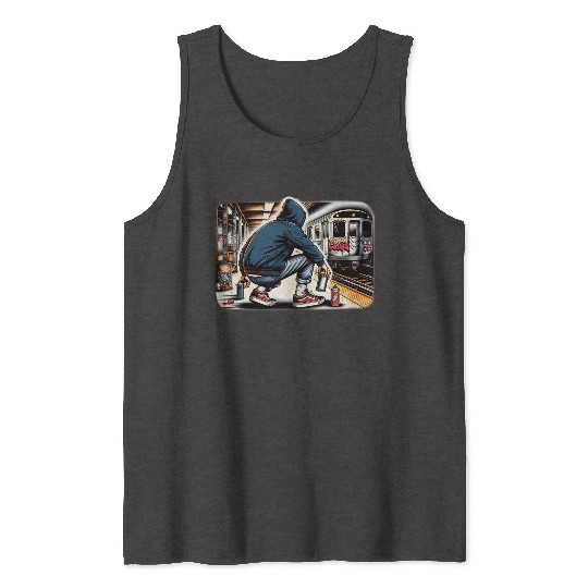 AI Teen in Subway Layup Underground- Masked Border Tank Tops