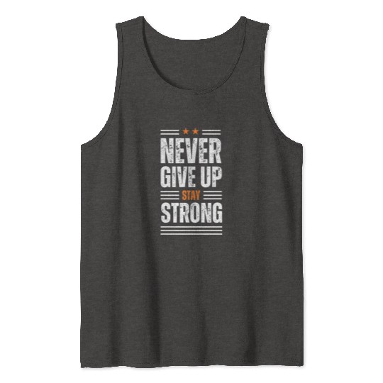 White Never Give up Tank Tops 100% cotton