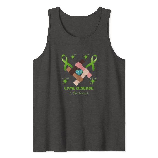 Lime Green Ribbon Lyme Disease Awareness Tank Tops