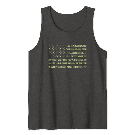 Camo American Flag USA Camouflage Men Boys Women Tank Tops