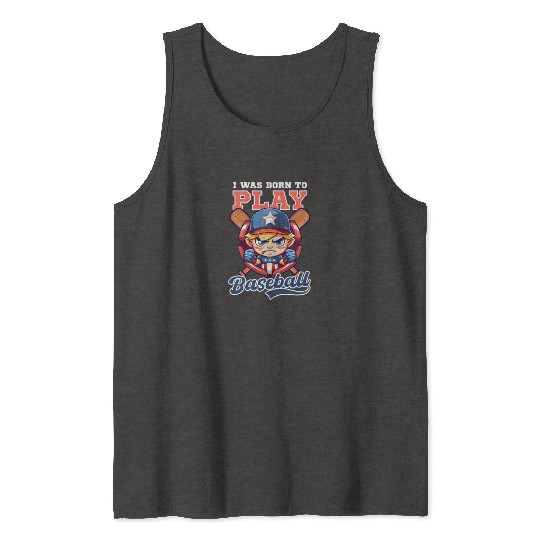 4th Of July Baseball Born To Play Baseball Tank Tops