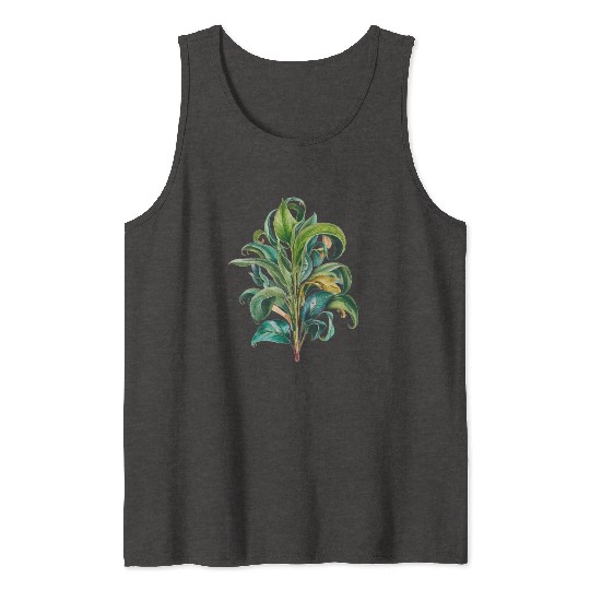 Watercolor Plant Hand Painted Tank Tops