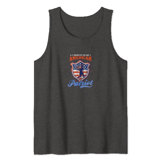 4th Of July Baseball Identify As American Patriot Tank Tops