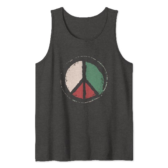 Free Palestine - Peace Symbol Tank Tops