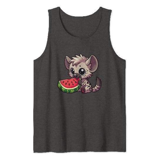 Hyena with Watermelon Summer Fruit Tank Tops