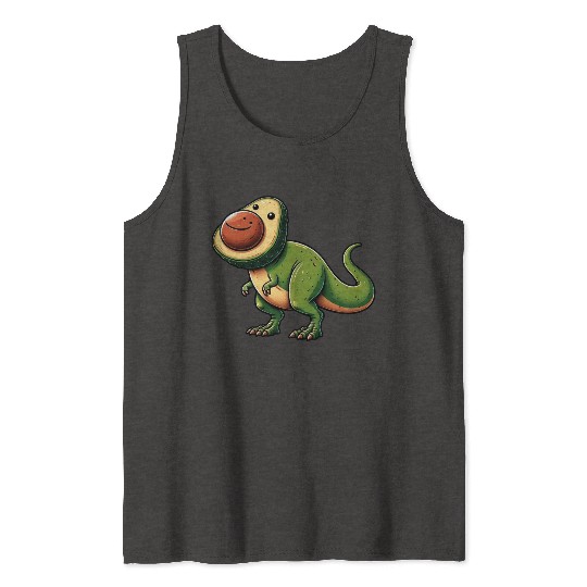 Dino T-Rex Avocado Mythical Creature Tank Tops