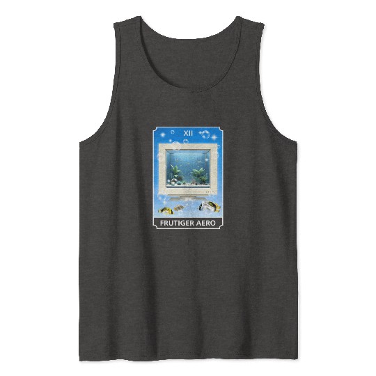 Frutiger Aero Aesthetic Tech Computer Aquarium Tank Tops