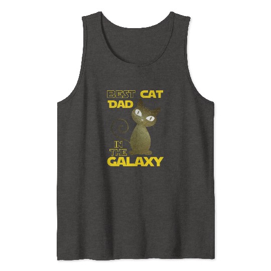 Galaxy Cat Best Cat Dad Tank Tops